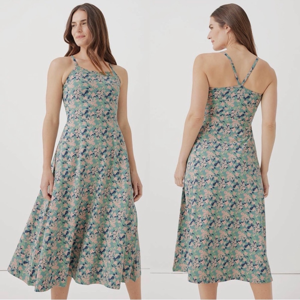 Pact Floral Midi Dress - Blue and Pink